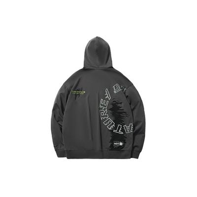 Li Ning CF Alien Relic Embroidered Pattern Pullover Sweatshirt Unisex Sweatshirt Fog-Gray AWDR502-4