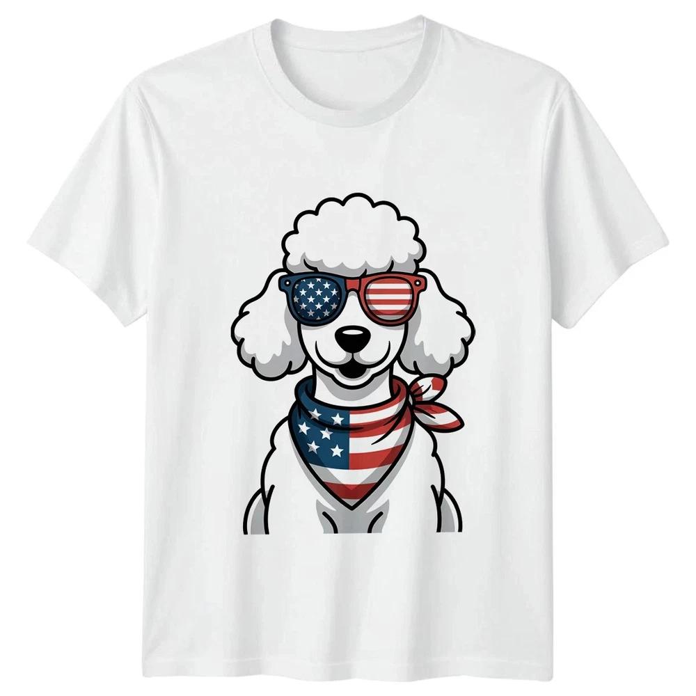 Patriotic USA Poodle Unisex T Shirt 4th Of July Gift S