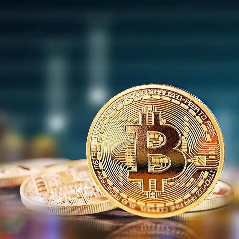 Vergoldete Bitcoin-Münze, Sammlerstück, Kunstsammlung, Geschenk, physische Gedenkmünze, Casascius-Bit, BTC-Metall, antike Imitation