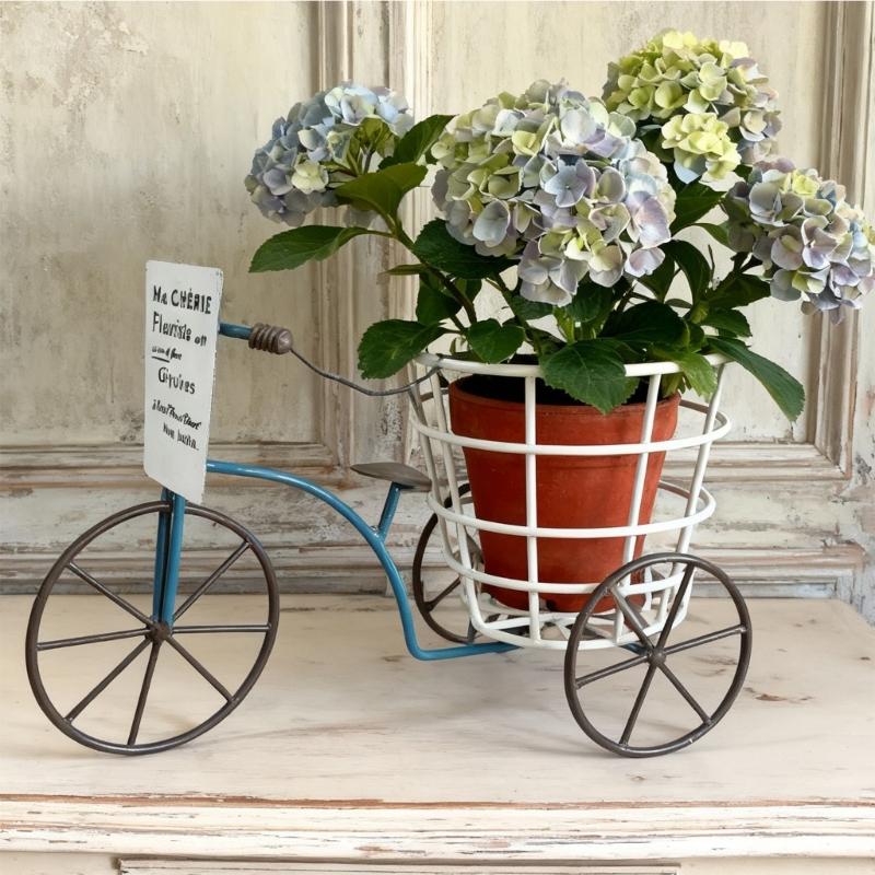 Metal Three Wheel Flower Pot Holder Container For Plant With Drainage Sturdy Construction Easy To Assemble And Maintain