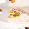 Water Drop Rings For Women, Open Bypass Dome Rings,Thick Stainless Steel Waterproof Statement Knuckle Finger Jewelry
