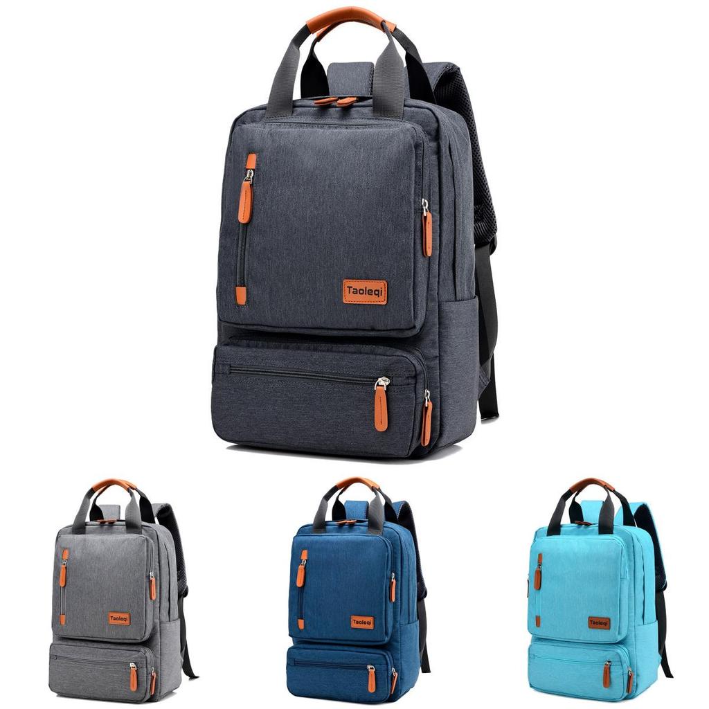 Solid Color Canvas Backpack For Men And Women With Spacious Storage For Travel