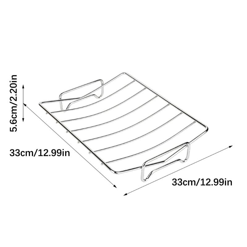 V Shaped Grilling Rack Barbecue Rack Grill Holder Turkey Roasting Rack for Camping and Backyard Parties Easy To Clean
