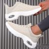 Large size new fashion casual shoes air cushion flying woven women's shoes sports shoes breathable mesh shoes heightening rocking shoes