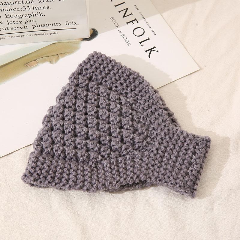 Women's Hand-Knitted Wool Headband: Warm Autumn/Winter Ear Protection with Wide Brim