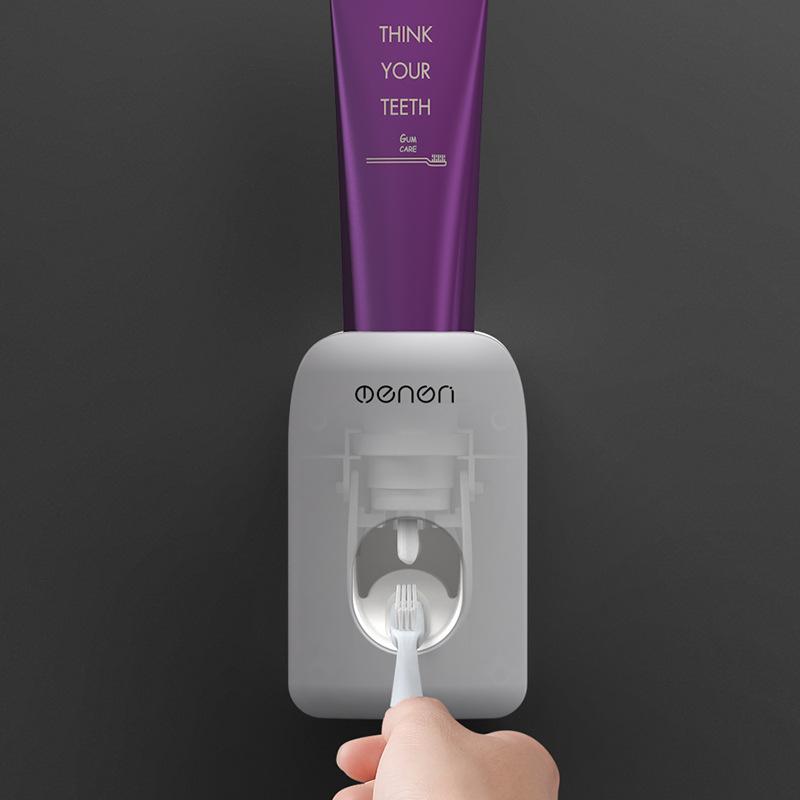 Creative Automatic Toothpaste Squeezing Wall Mounted Non Perforated Bathroom Shelf