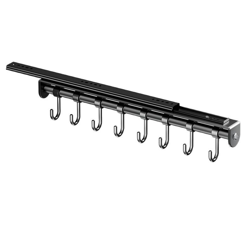 Multi-Functional No-Drill Wall-Mounted Track Hook for Utensils