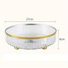 360°Rotating Storage Box Living Room Desktop Cosmetics Organizer Rack Transparent Tray Kitchen Spice Food Storage Shelf