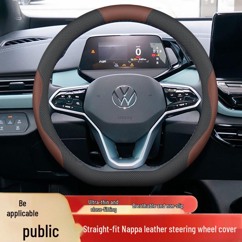 Volkswagen Tiguan L Non-Slip Steering Wheel Cover: Odor-Free, No Sewing Required, Fits 25 Models.