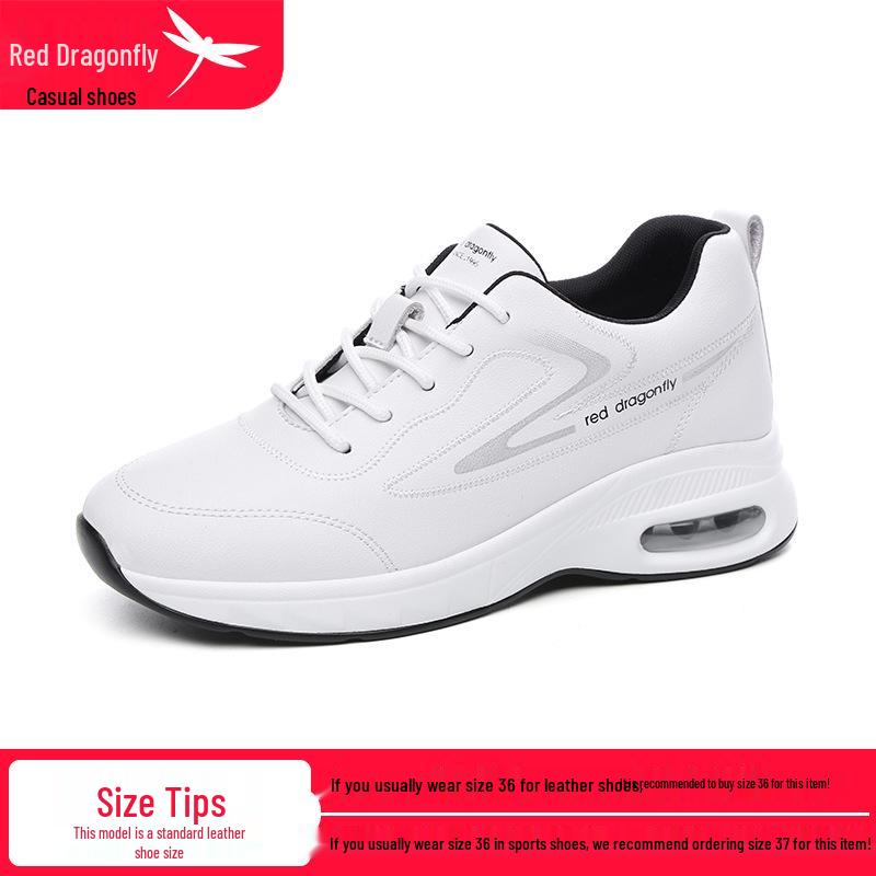 Red Dragonfly Women s White Air Cushion Sneakers - Non-slip, Thick Sole, Height Increasing, Casual Spring Sports Shoes. 38 белый