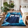 Anti‑Slip Crystal Velvet Floor Rug, Doctor Who Design Carpet for Indoor Living Bedroom Home Decoration