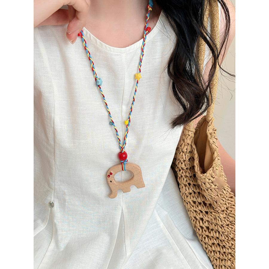 Cartoon Love Bear Elephant Pendant Necklace Sweet Niche Versatile Collarbone Chain Fashion Dopamine Personality Jewelry