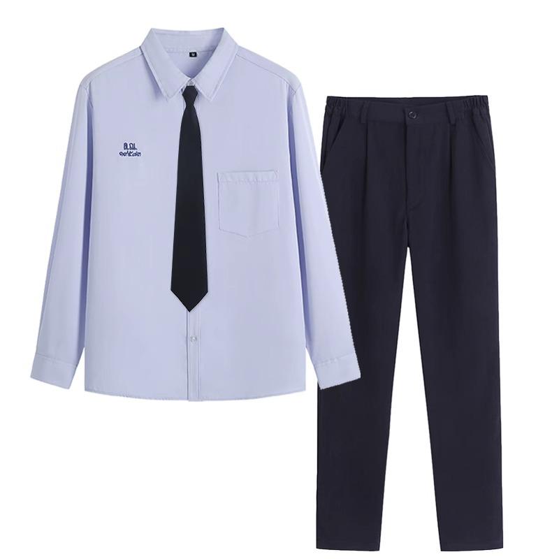 Thai Style Girls' Short/Long Sleeve School Uniform Shirt with Embroidered Badge for JK High School Students