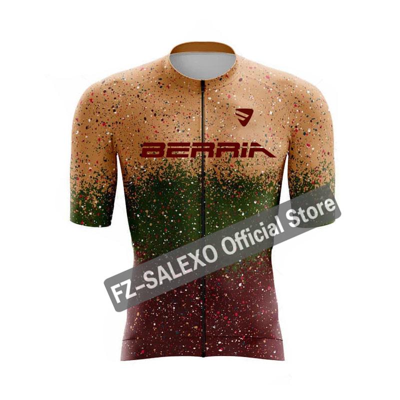 BERRIA Cycling Jersey Set 2024 Summer Men Star Point Cycling Clothing Short Bike Jersey Breathable Racing Sport Bicycle Jersey