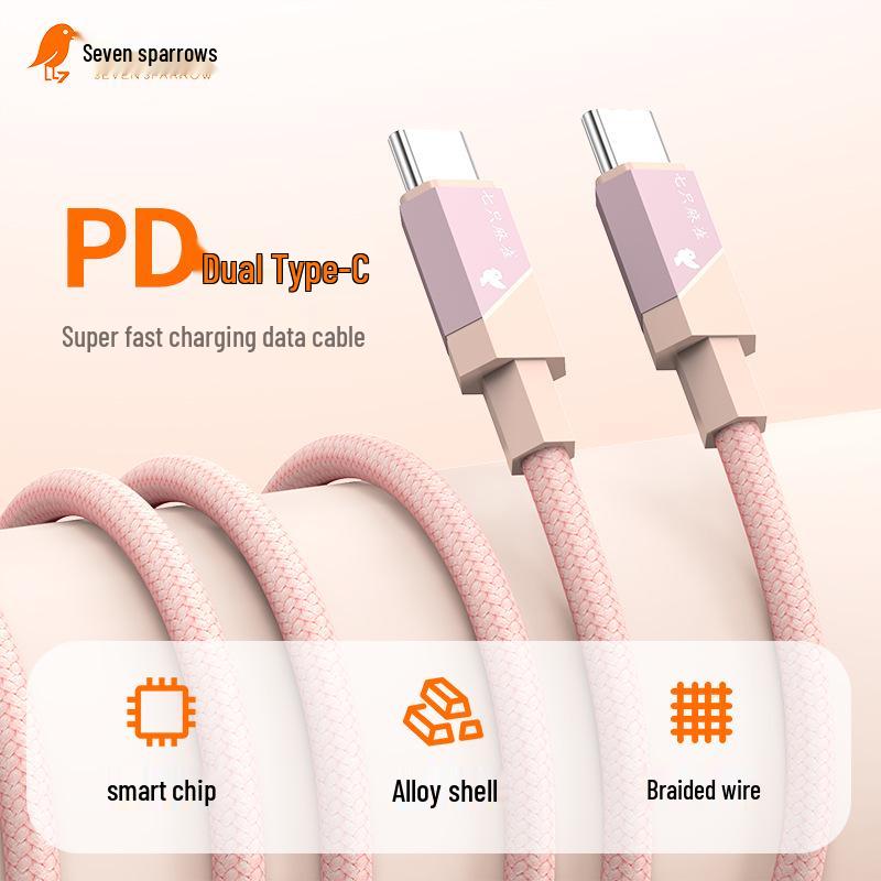 Rose Gold Braided 60W Fast Charging Cable for Huawei/Xiaomi