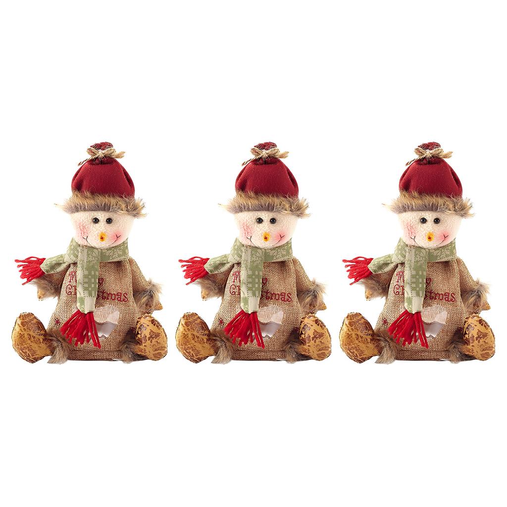 3Pcs Fabric Storage Bags Zipper Design Christmas Apple Bag Reusable Xmas Gift & Party Favor Bags for Gifts Apples Candy