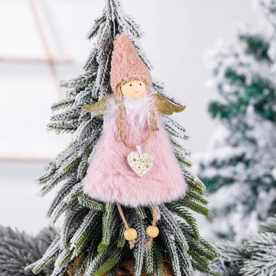 Christmas Handmade Crafts Plush Angel Girl Doll Pendant Christmas Tree Hanging Ornaments Xmas Gift Toy Decorations New Year 2025