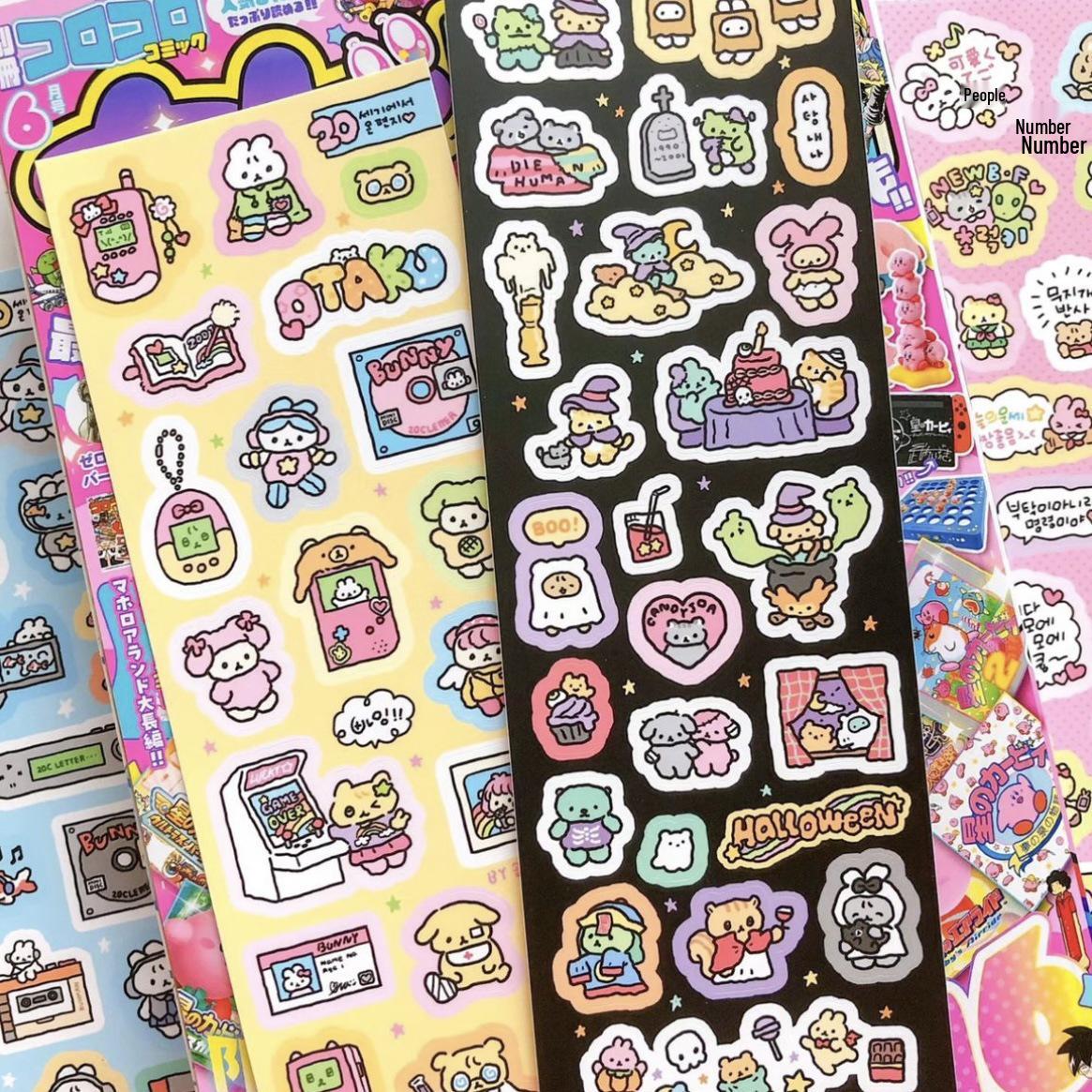 

Korean Cute Hand-Drawn Rabbit Graffiti Stickers - Creative DIY Decoration