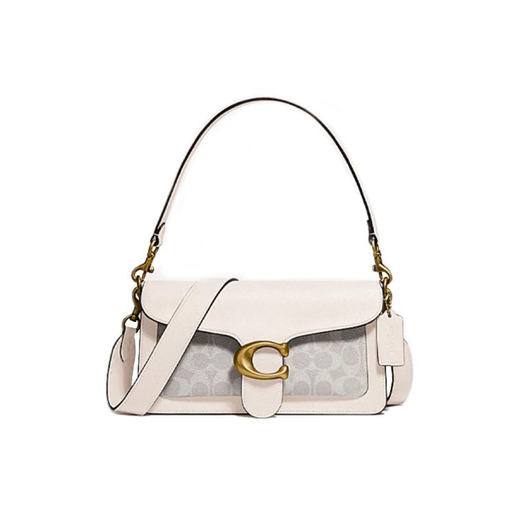 

New COACH Tabby Canvas Leather God Of Wine Bag, Shoulder Bag, Crossbody Bag Women s White 91215-B4R7B 25.9*7.6*15.0CM