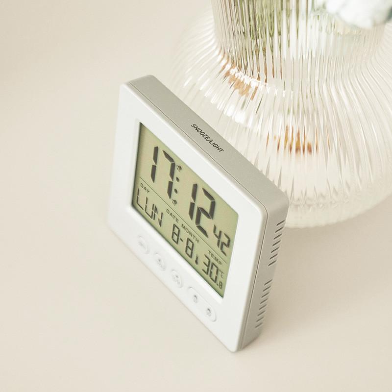 Digital Alarm Clock For Students With Lcd Display And Temperature Gauge