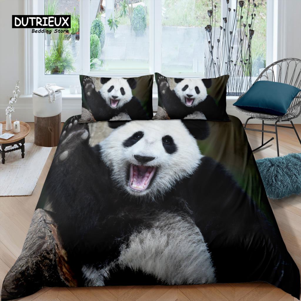 Home Living Luxury 3D Panda Bedding Set Duvet Cover Pillowcase Kids Bedding Set Queen and King EU/US/AU/UK Size