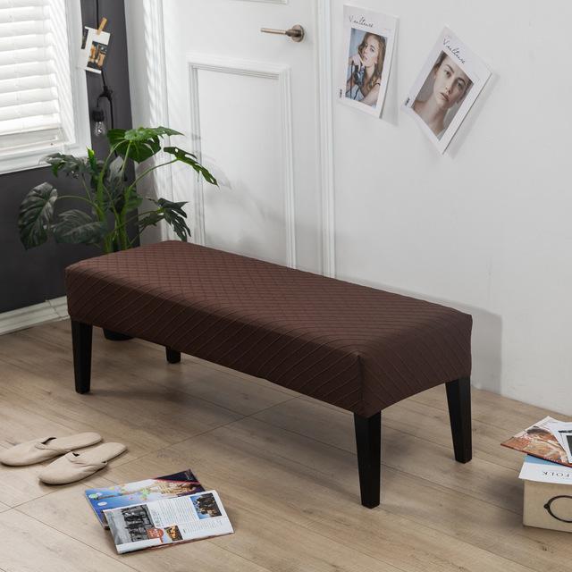 Rhombus Jacquard Bench Case For Bedroom Dining Room Room Elasticized Home Decorative Piano Makeup Chair Cases Anti -Dirty Long Seat Protector