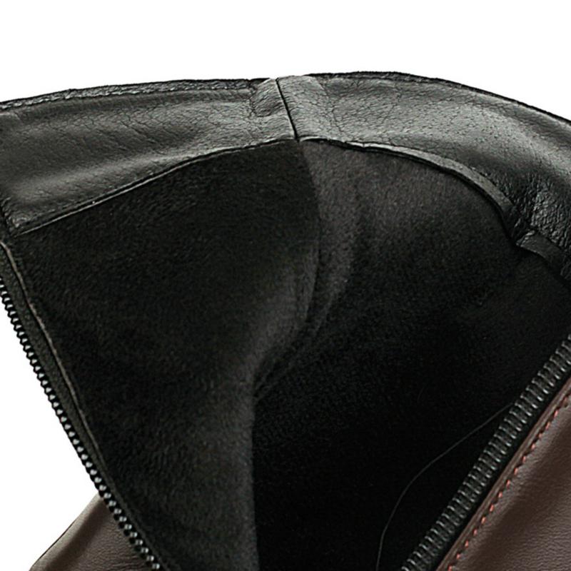 Sexy Punk Combat Boots Women Leather Platform 2024 Autumn Fashion Rubber Gothic Thick Heels Mid-calf Boot Women Large Size 48