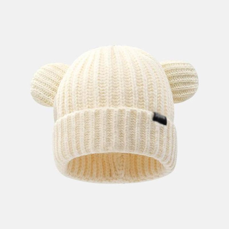A cute cat ear knitted wool hat for children is fashionable in autumn and winter, fashionable and velvet to keep warm