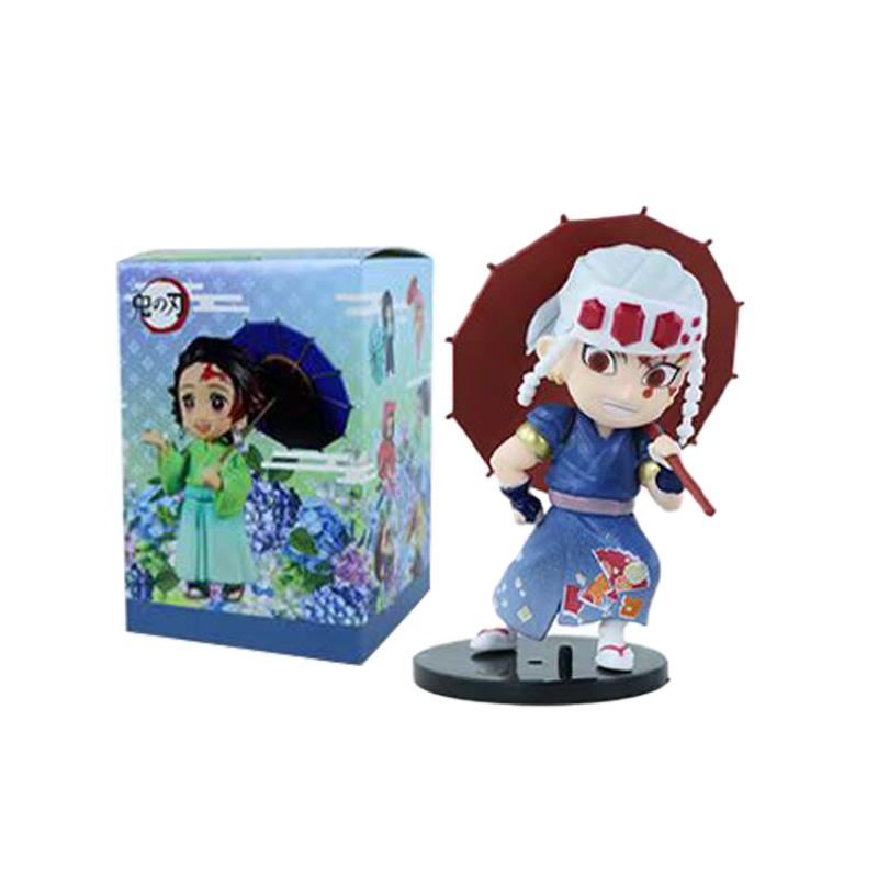 12pcs Anime Demon Slayer Tanjiro Kamado Nezuko Christmas Halloween PVC blind box cartoon figure model ornament child gift Random Mystery Trendy