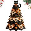DIY 3D Patchwork gesteppter Weihnachtsbaum Bausatz 30cm Stoff Feiertags Tischdekoration mit austauschbarem oberem Ornament Rot kariert Bauernhaus Handgefertigt