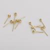 1pair 3/4mm Brass Ball Stud Earring Findings with Rubber Stoper for Fashion Earring Making