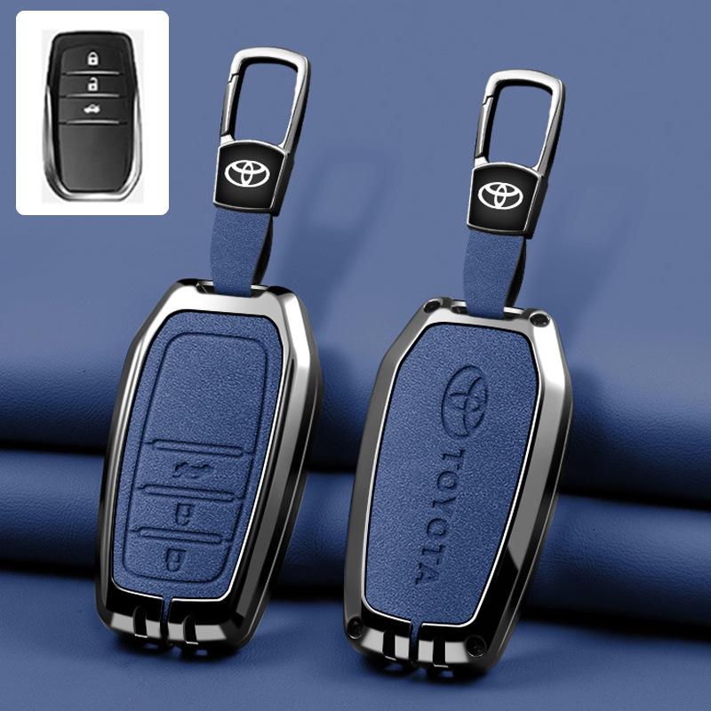 Car Key Case Cover for Toyota Land Cruiser 200 Prado Crown TLK 200 Yaris Cross Hilux Innova Rav4 Fortuner Camry 55 50 Keychain