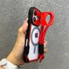 Armor Candy Color Clash For Magsafe Phone Case For 17 16 15 14 Plus 13 12 Pro Max Stand With Wrist Strap Phone Back Cover