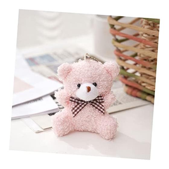 STOBOK Bear Keychain Cute Plush Bag Charm Mini Animal Pendant Hanging Decoration Small Accessories