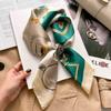 Luxury Chain Print Silk Square Scarf Women Soft Satin Silk Thin Neck Scarf Fashion Sunscreen Headscarf Woman 70x70cm