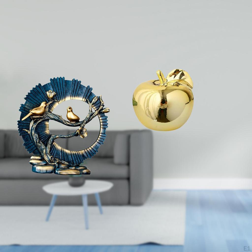 Resin Ceramic Figurine Ornament Craft for Room Bookshelf Desk Porches Restaurants Offices Decoration