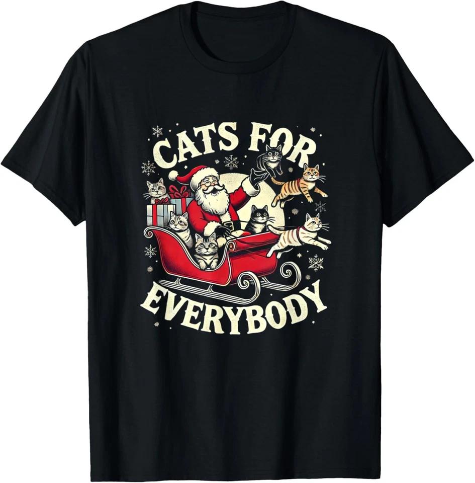 Santa Cat Lover Christmas Cats T-Shirt 3XL
