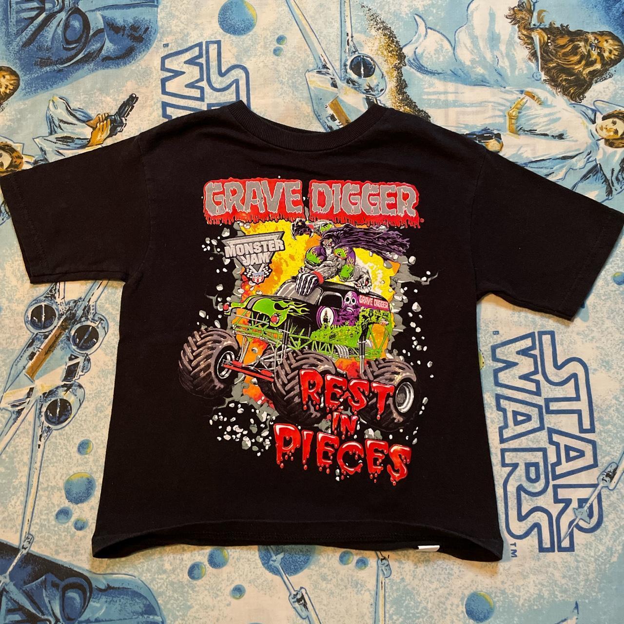 Monster Jam Grave Digger Rest In Pieces T-shirt Rest In Peace black tee XXXXL