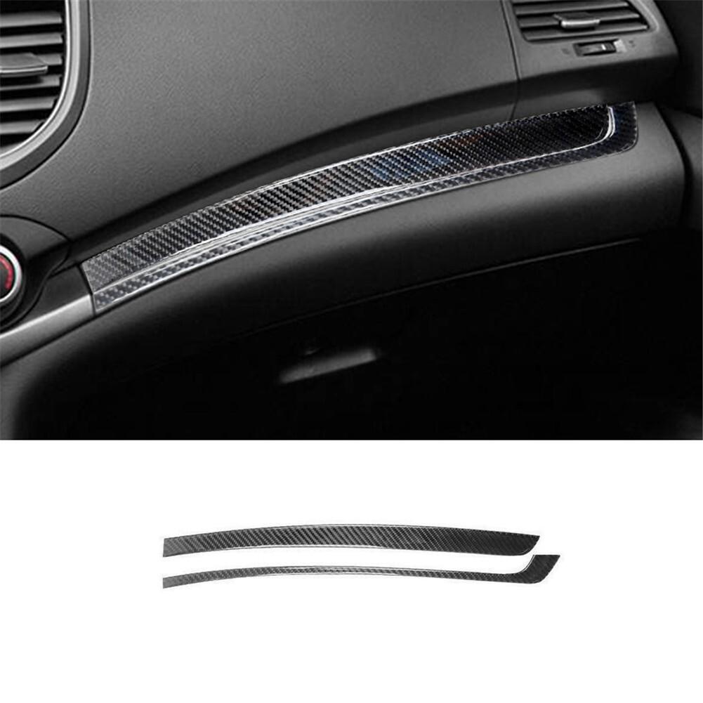2Pcs Carbon Fiber Passenger Side Dashboard Cover Trim For Honda CR-V CRV 2012-14