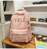 Schoolbag Chinese and college students couple backpack, large capacity English alphabet student leisure travel backpack computer bag