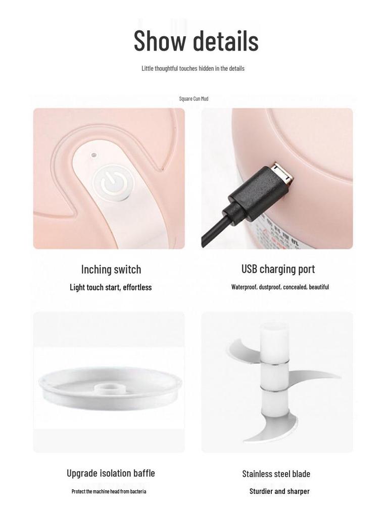 Electric Mini Food Processor & Grinder: Baby Food, Garlic, Meat, and Paste Maker