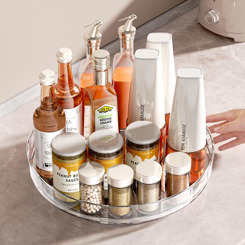 2025 Rotating Kitchen Seasoning Rack: Multi-functional Storage for Oil, Salt, Soy Sauce, Vinegar, and Seasonings