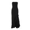 Solid Color Strapless Slit High Waist Bodycon Long Party Dress For Women