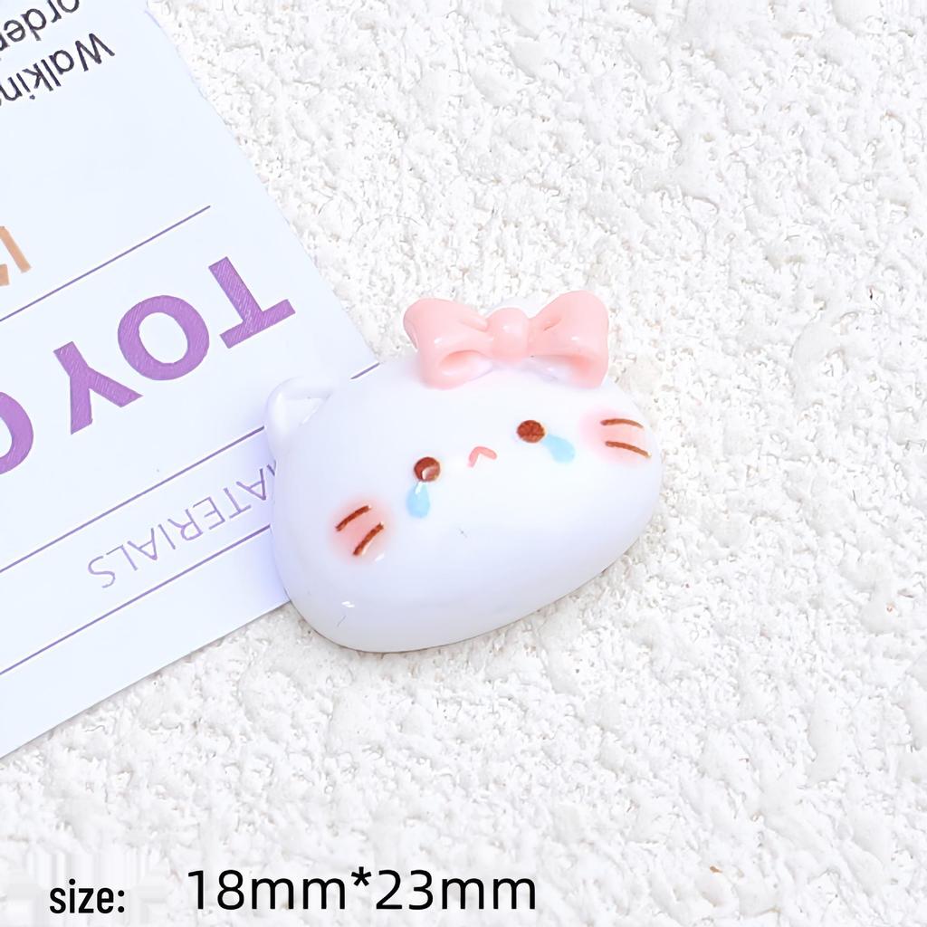 Glossy Cartoon Kitty Resin Shoe Buckle & Hair Clip DIY Accessory
