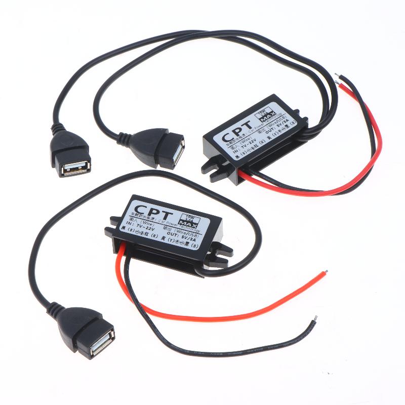 A2Bc 12V To 5V 3A Single/Double Usb Power Supply Adaptor Direct Current Converter Connector For Car Dvr