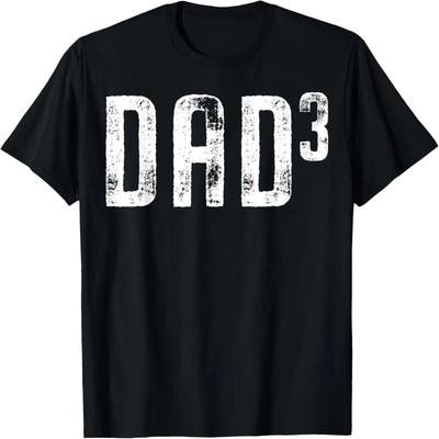 Happy Fathers Day 2021 Dad X 3 Vintage Men's Dad T-Shirt