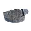 Western Bohemian Grey Belt Rose Print Three Love Buckle Personality Belt Female