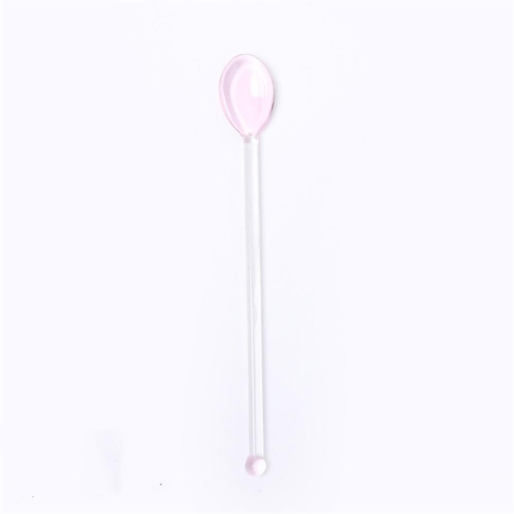Glass Coffee Scoops With Long Handle Colorful And Cute Teaspoon Kitchen Accessories Milk Dessert Ice Cream Spoon