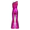 Schlaghosen-Jumpsuit für Damen S-3XL: Pailletten-Quasten-Einteiler mit einem Schulterträger, ärmellos, mit metallischem Glanz für Halloween