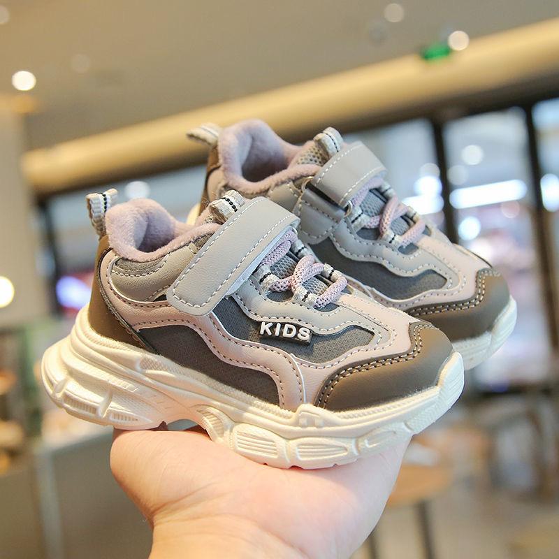 

Корейская версия детской спортивной обуви осень-зима новые бархатные туфли для мальчиков 1-6 лет кроссовки с мягкой подошвой обувь для девочек Size 31 inner length 18.5 cm